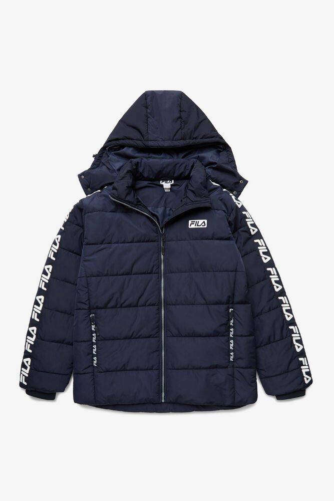 Fila Pace Puffer Navy Jacket Mens - NZ 72938-SCRZ